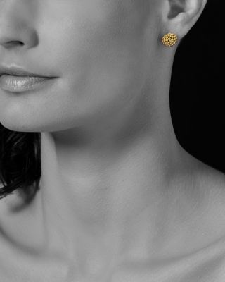 Caviar Gold Collection 18K Gold Stud Earrings