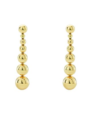 Caviar Gold Collection 18K Gold Graduated Seven Bead Drop Earrings - Exclusive 