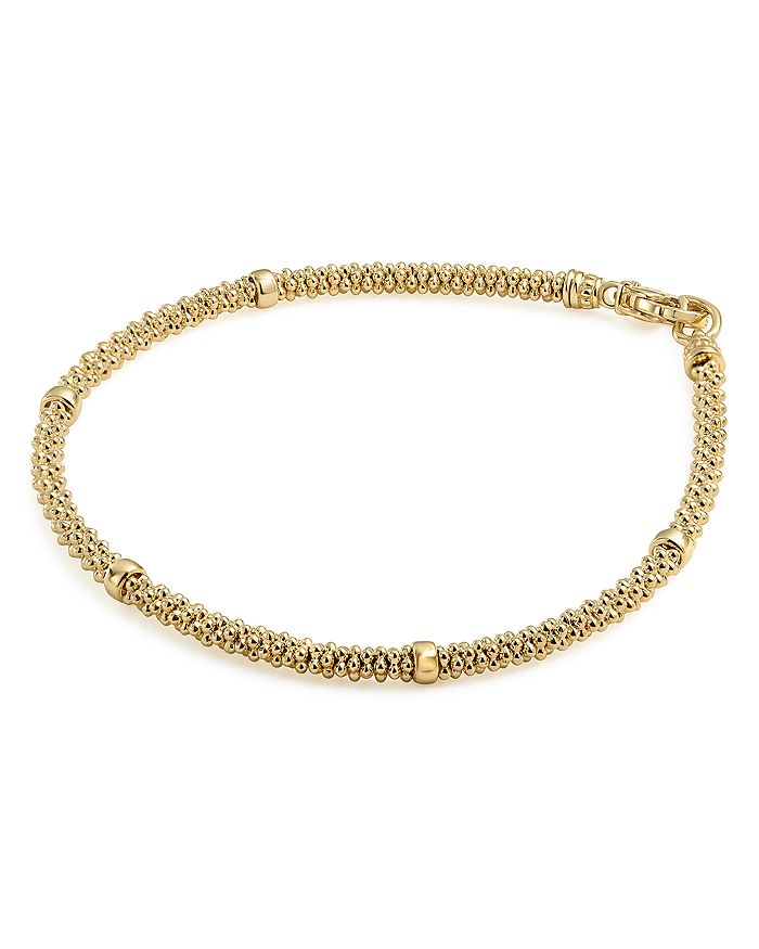 Shop Lagos Caviar Gold Collection Delicate 18k Gold Beaded Bracelet, 3mm