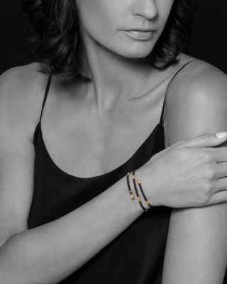 Gold & Black Caviar Collection 18K Gold & Ceramic Coil Bracelet