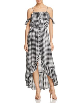 Lost and Wander Lost Wander Day Trip Ruffled Cold Shoulder Gingham Dress Bloomingdale s