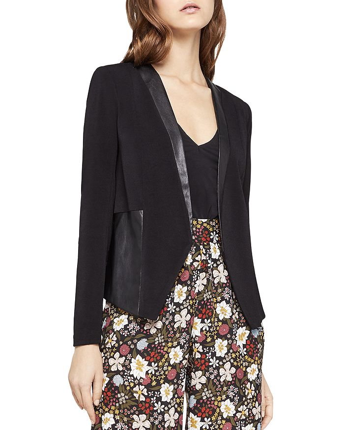 BCBGENERATION Faux Leather Trim Tuxedo Blazer Bloomingdale s