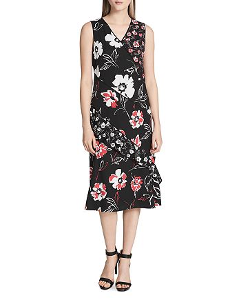 Calvin Klein Paneled Floral Print Sleeveless Dress | Bloomingdale's