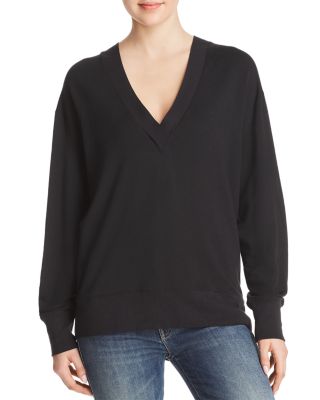 black v neck sweatshirt womens