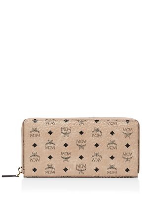 MCM - Zip Around Large Leather and Canvas Wallet