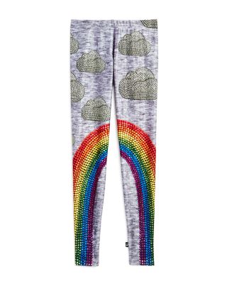 Terez Girls' Rainbow Cloud Crystal Print Leggings Big Kid