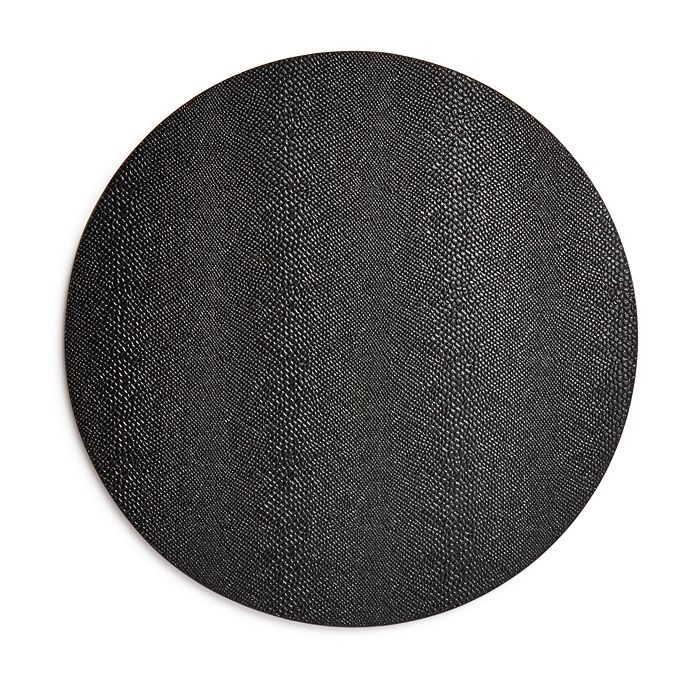 Benson Mills For Bloomingdale's Reversible Snakeskin Round Placemat In Black/bronze