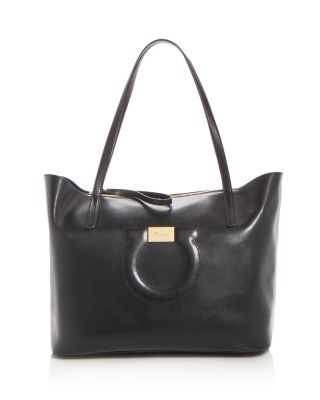 salvatore ferragamo gancini city large leather tote