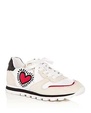 COACH x Keith Haring Women's Heart Leather & Suede Lace Up Sneakers ...