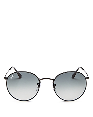 Ray Ban Ray-ban Unisex Evolve Polarized Round Sunglasses, 53mm In Black/gray Gradient