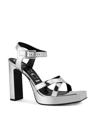 Gucci - Women's Costanze Leather Ankle Strap Platform Sandals