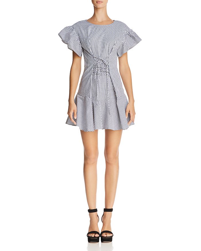 WAYF Hyrum Lace-Up Striped Dress | Bloomingdale's