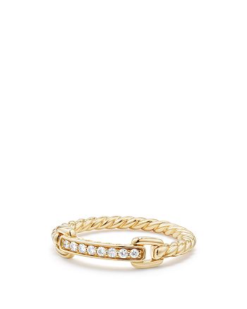 David Yurman Petite Pavé Ring with Diamonds in 18K Gold | Bloomingdale's