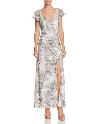 guess long floral print dress