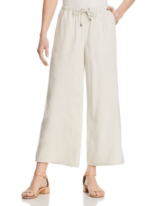 Eileen Fisher Silk Cropped Wide-Leg Pants | Bloomingdale's