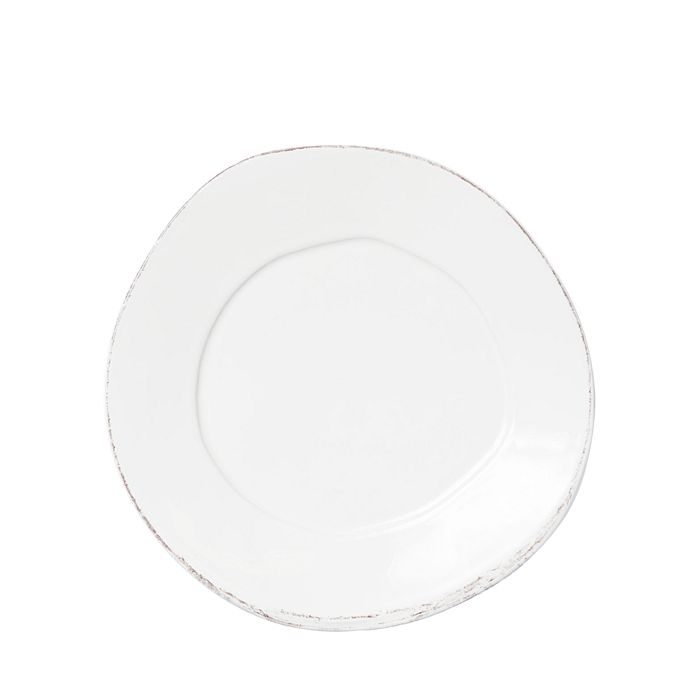 Vietri Melamine Lastra White Dinner Plate In Natural