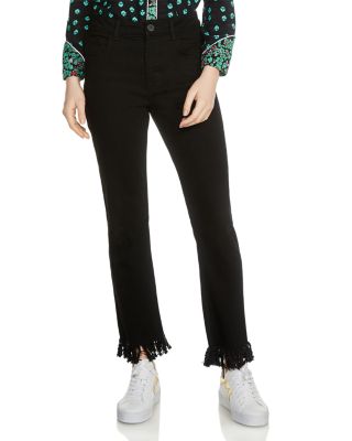 Maje - Panako Skinny Frayed-Hem Ankle Jeans in Black