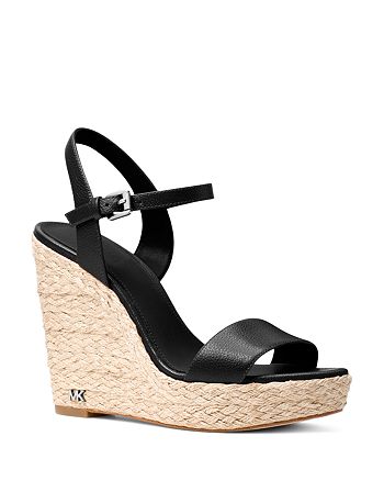 MICHAEL Michael Kors Women's Jill Leather Espadrille Platform Wedge Sandals  | Bloomingdale's