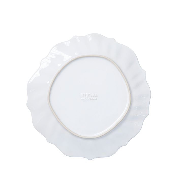 Shop Vietri Incanto Ruffle Stoneware Dinner Plate In White