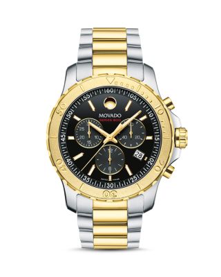 movado series 800 chronograph gold