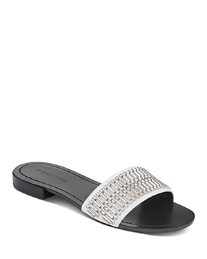 KENDALL + KYLIE KENDALL AND KYLIE WOMEN'S KENNEDY EMBELLISHED LEATHER SLIDE SANDALS,KKKENNEDY4