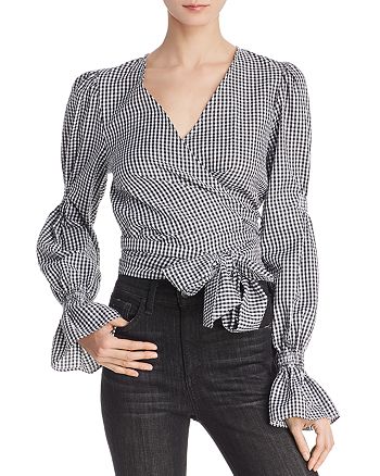 C/MEO Collective Best Love Gingham Wrap Top | Bloomingdale's