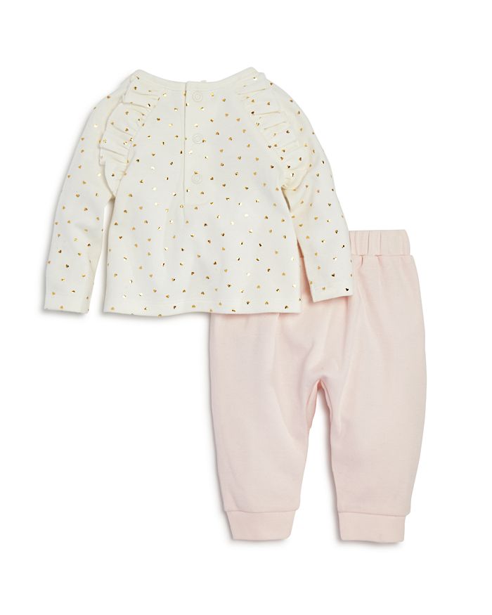 Shop Bloomie's Girls' Heart Print Tee & Jogger Pants Set Baby - 100% Exclusive In Ivory