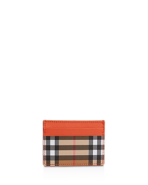 BURBERRY VINTAGE CHECK & LEATHER CARD CASE,4073438