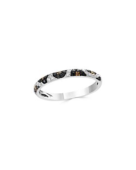 Bloomingdale's - Black, White & Brown Diamond Leopard Spot Ring in 14K White Gold - 100% Exclusive