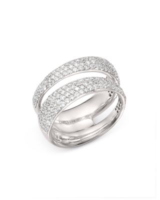 Roberto Coin - 18K White Gold Scalare Double Pav&eacute; Diamond Ring