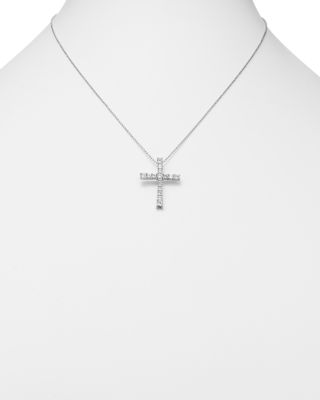 Diamond Cross Pendant in 14K White Gold, 1.0 tcw&nbsp;- Exclusive