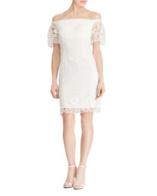 Ralph Lauren Off-the-Shoulder Lace Dress | Bloomingdale's Women