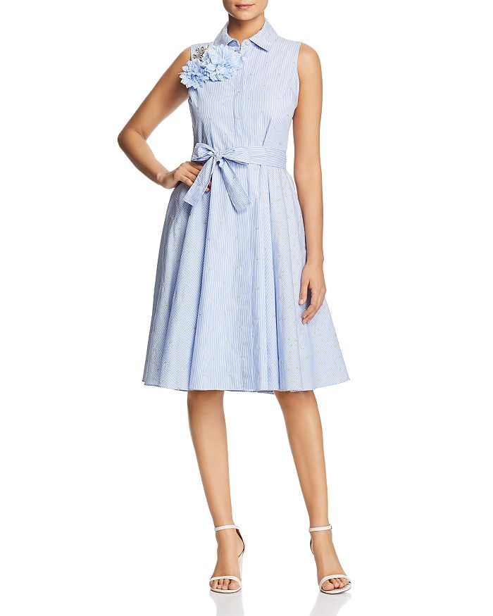 Badgley Mischka Embellished Fit-and-Flare Shirt Dress | Bloomingdale's