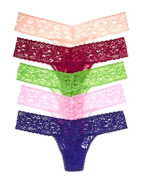 Hanky Panky Signature Original-rise Thongs, Set Of 5 In Brights