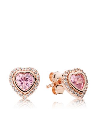 pandora rose gold heart earrings