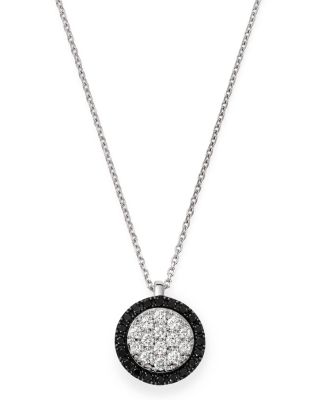 black and white diamond circle pendant