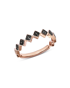 BLOOMINGDALE'S BLACK DIAMOND GEOMETRIC STACKING RING IN 14K ROSE GOLD, 0.10 CT. T.W. - 100% EXCLUSIVE,M2758DVFPNBL