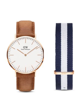 Daniel Wellington Classic Durham Watch, 40mm with NATO Strap Gift