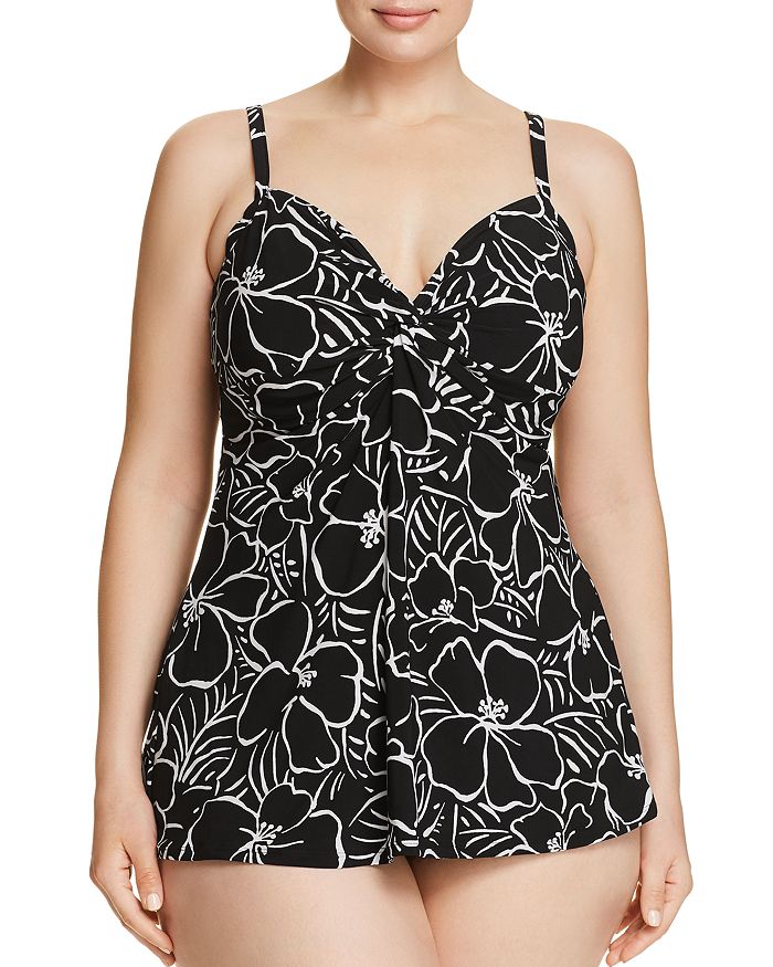 Miraclesuit Savannah Roswell Tankini Top In Black/white