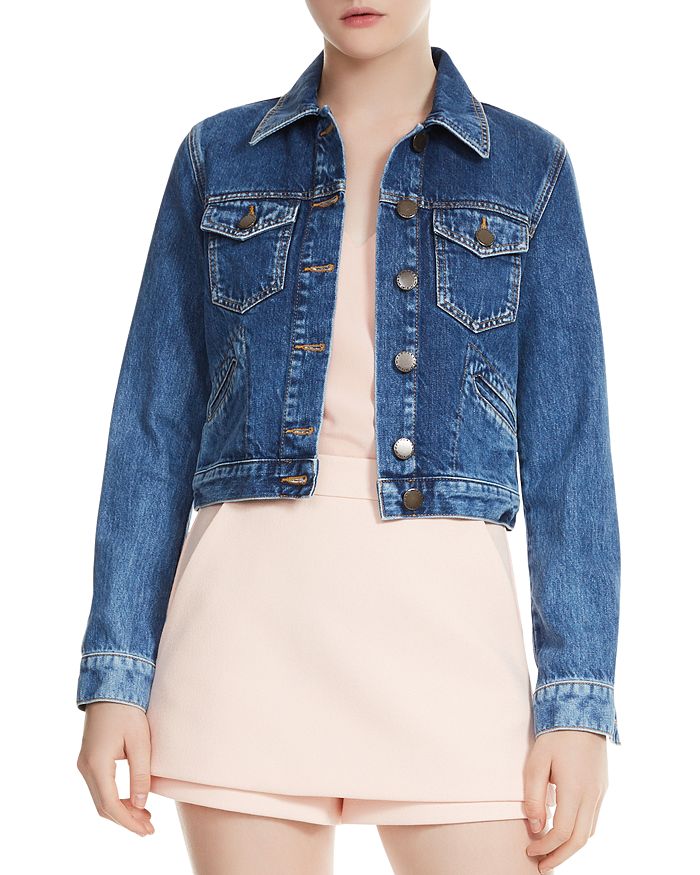 Maje cropped shop denim jacket