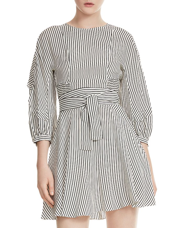 Maje Roxby Striped Smocked Dress | Bloomingdale's