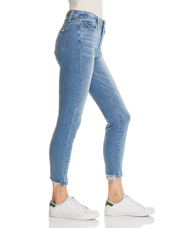 Shop Paige Hoxton High Rise Cropped Raw Hem Skinny Jeans In Atterberry