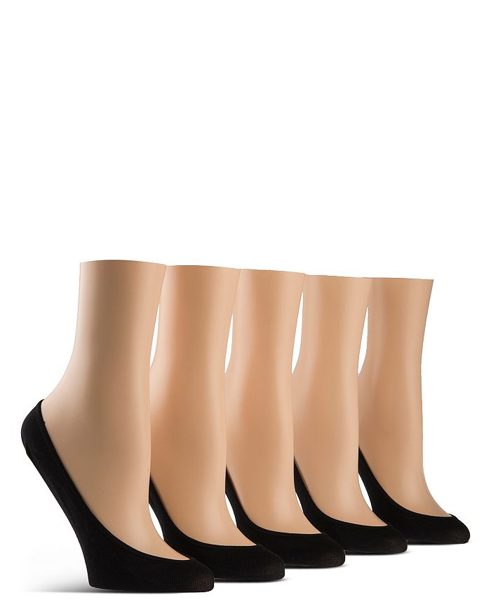 Calvin Klein Microfiber Liner Socks, Set Of 5 In Black
