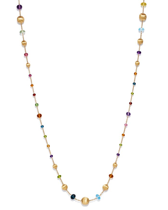 MARCO BICEGO 18K YELLOW GOLD AFRICA COLOR MULTI GEMSTONE NECKLACE, 26,CB2230-MIX02-Y