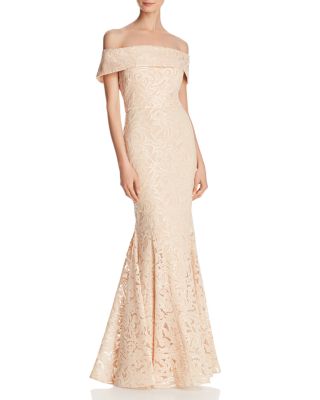 Eliza J Off-the-Shoulder Lace Gown | Bloomingdale's