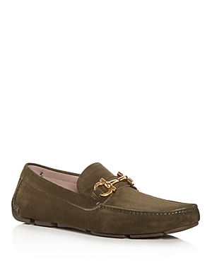 Ferragamo Men's Parigi Suede Moc Toe Drivers In Sarari