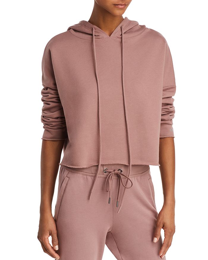 Alo Yoga Cropped Drawstring Hooded Sweatshirt Bloomingdale s