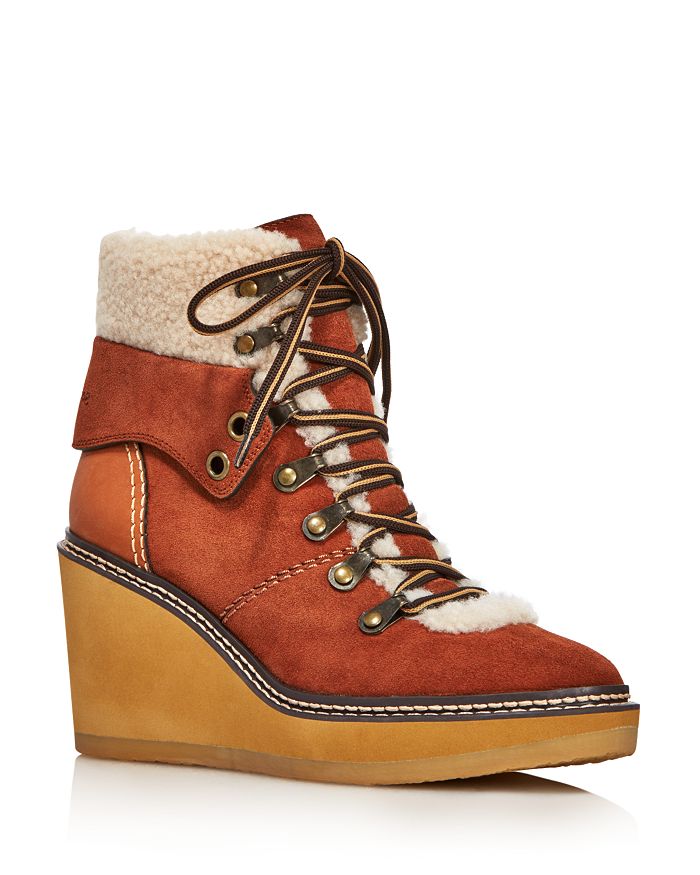 See by clearance chloe wedge booties