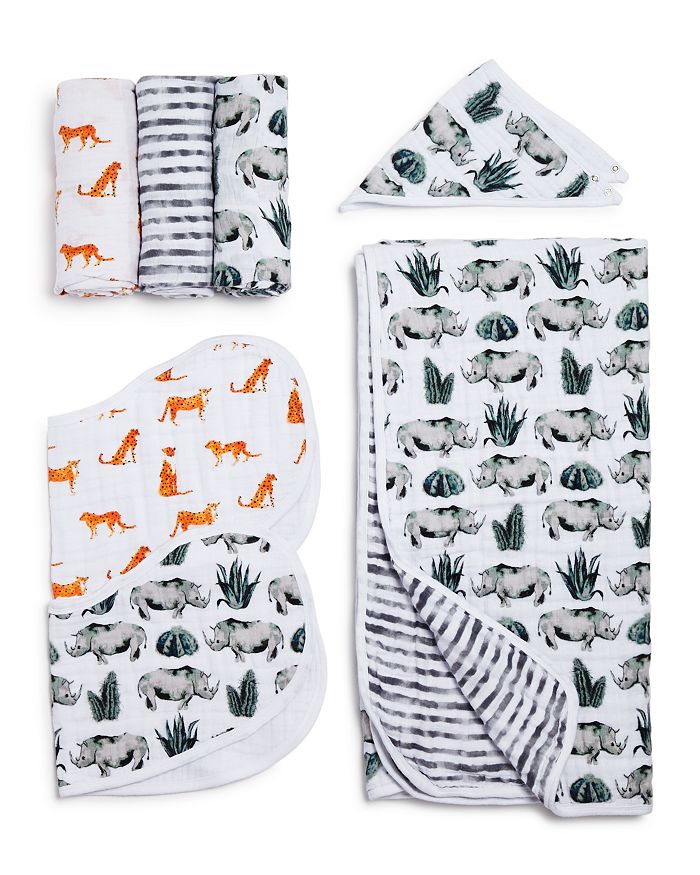 Aden and Anais Boys Serengeti White Label Swaddles Bibs