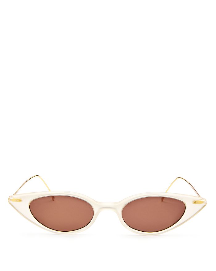 Illesteva Women's Marianne Slim Cat Eye Sunglasses, 48mm In Matte Champagne/brown